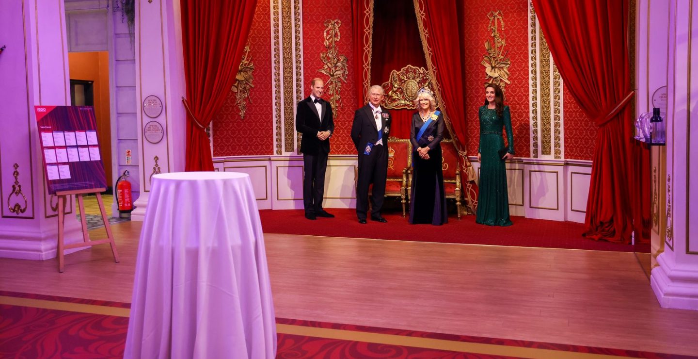 Waxworks of The Royal Family at Madame Tussauds