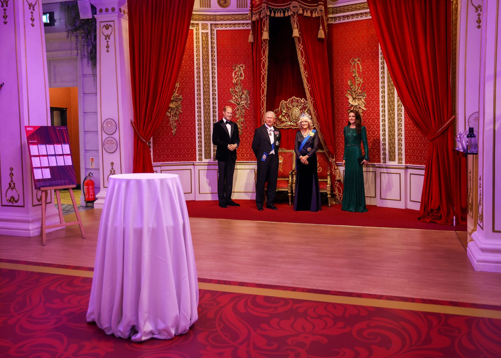 Waxworks of The Royal Family at Madame Tussauds