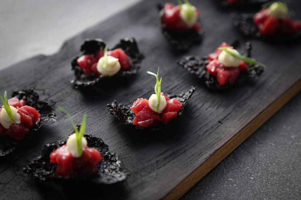 Rhubarb canapes