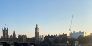 The view from outside the South bank event venues of the Houses of Parliament and Queen Elizabeth Clock Tower