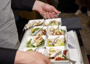 Selection of Canapes being served at a Riverside Rooms Networking Event